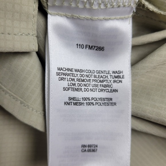 Columbia PFG Omni Shade Mens Large Beige Vented Button Down Short Sleeve - Picture 5 of 6